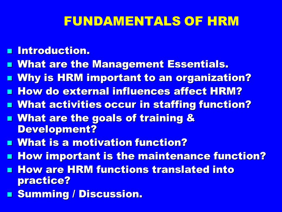 Why did you choose hrm course